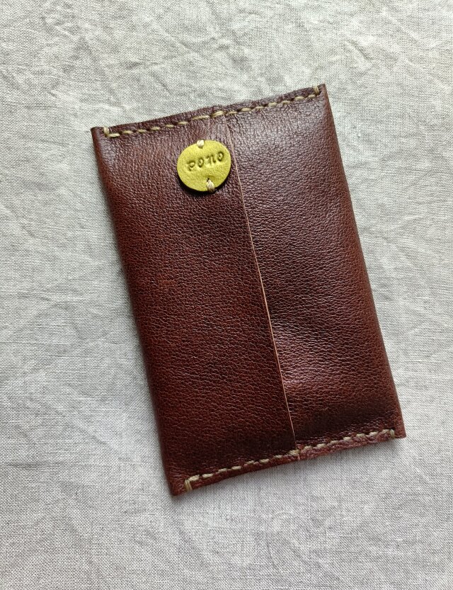 ポケットティッシュケース　チョコ　ピッグスキンレザー