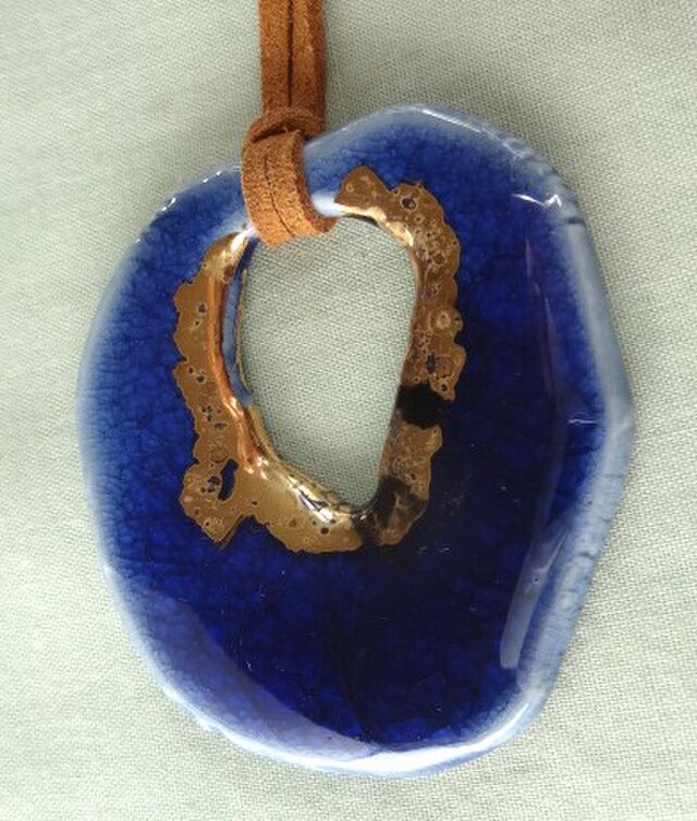 エジプト青釉ネックレスB04