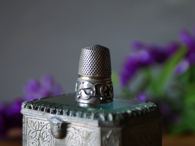 純銀 ヤドリギ フレンチシルバー 指ぬき フランスアンティーク