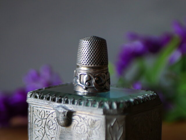 純銀 ヤドリギ フレンチシルバー 指ぬき フランスアンティーク