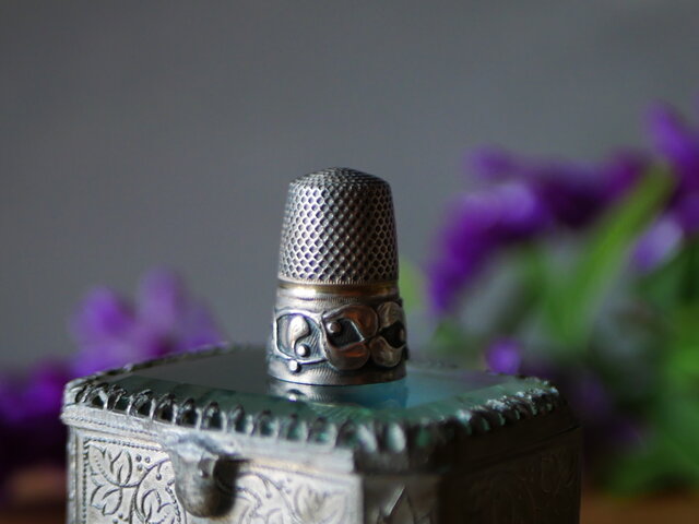 純銀 ヤドリギ フレンチシルバー 指ぬき フランスアンティーク