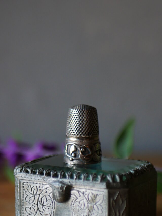 純銀 ヤドリギ フレンチシルバー 指ぬき フランスアンティーク