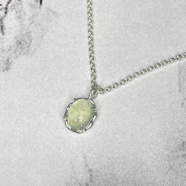 SV925 プレナイト ペンダントトップ (オーバル)