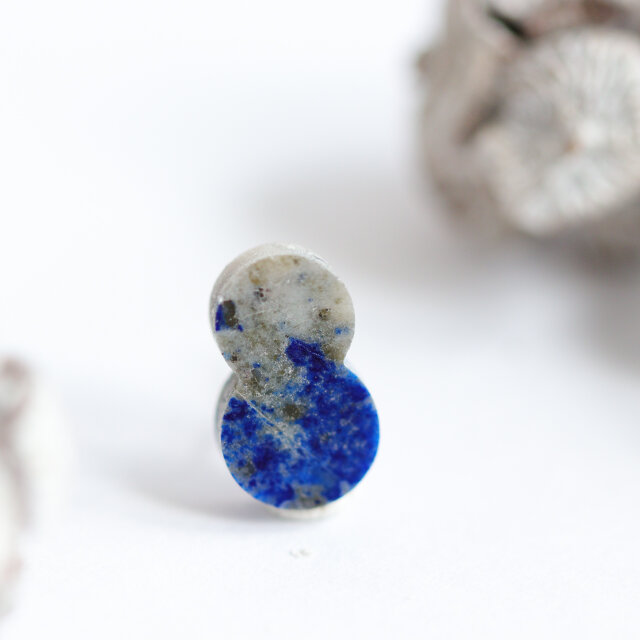 K14｜ラピスラズリ・片耳用シングルスタッドピアス・12月誕生石