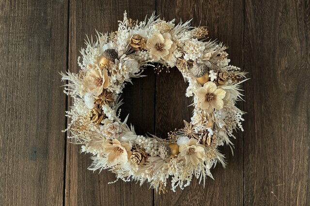 クリスマスリース ホワイト ゴールド 雪だるま❣️節々❣️ クリスマスリース ホワイト ゴールド 雪だるま❣️節々❣️ 楽天市場