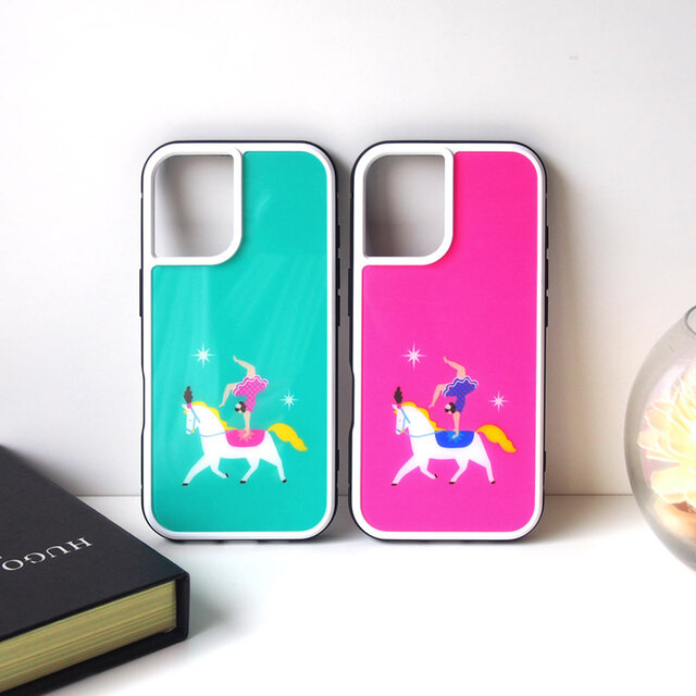 強化ガラススマホケース【馬乗りサーカス】