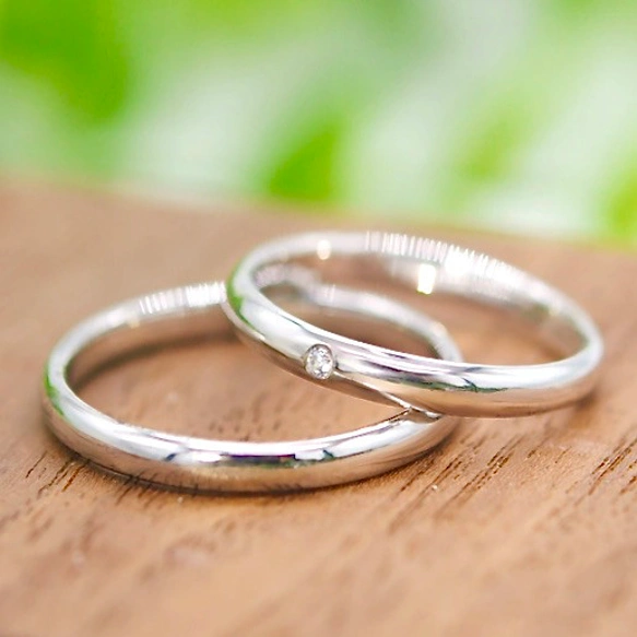 【ペア特別価格】プラチナ ダイヤモンド 結婚指輪 ~Smoothスムース~【ストレートタイプ/送料無料】