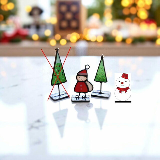 鮫...様専用オーダーページ　サンタ、ツリー小、スノーマン置物セット