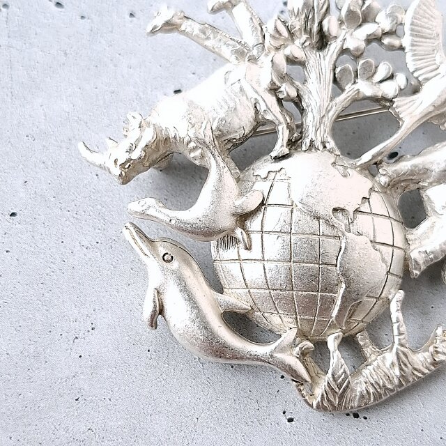 AJC》 silver animals of world エージェイシー ヴィンテージブローチ