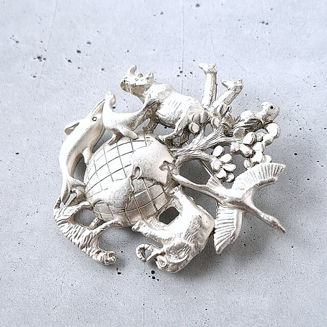 AJC》 silver animals of world エージェイシー ヴィンテージブローチ