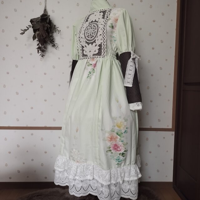 着物リメイク 天使の箱庭ワンピース クリノリン風ベルト付き | iichi