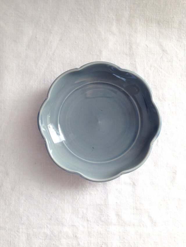 花小皿(ブルーグレー)