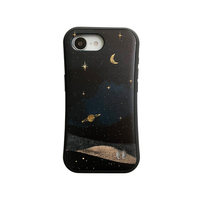 グリップケース　iPhone17 16e 16 15 14 13 12 アイフォン 手のひらサイズの星空