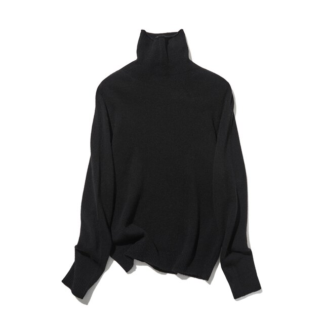 着心地がよく、きれいめに着られる 秋冬の大本命ニット ウール100％　ウールセーター 　ブラック251120-9
