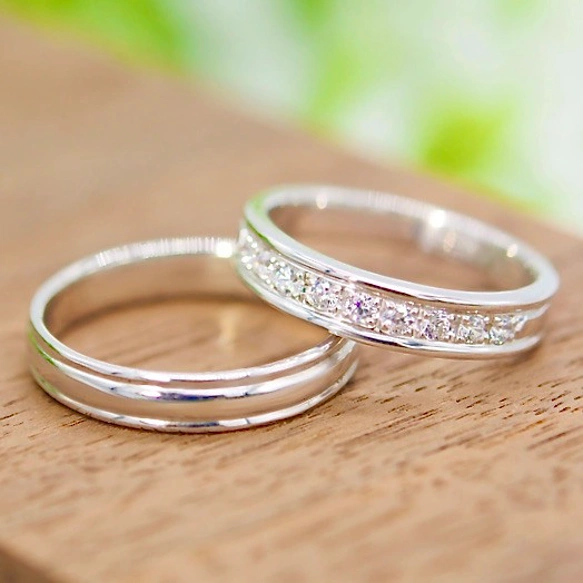 【ペア特別価格】プラチナ ダイヤモンド 結婚指輪 ~Premium Bandプレミアムバンド~【ストレートタイプ/送料無料】