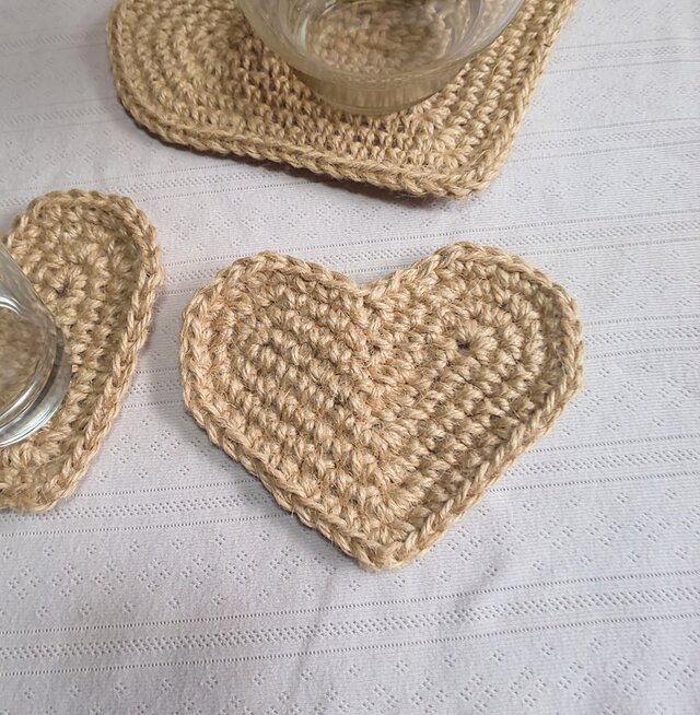 ハートのコースター２枚セット