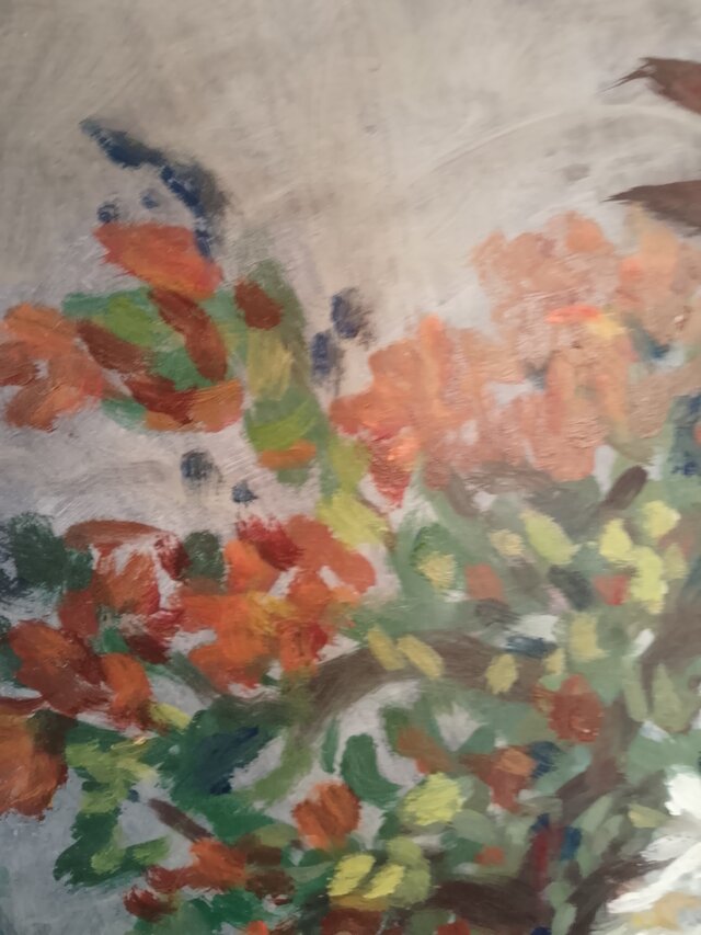 油絵。花と花瓶。フレームあり | iichi 日々の暮らしを心地よくする