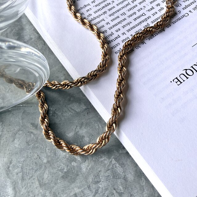 NM58-【 MONET 】モネ・ヴィンテージネックレス 1980s Gold Tone Screw