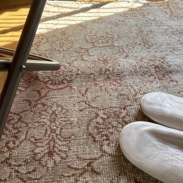 112×197淡いブラウン×ミルクティー ボタニカル紋章 トルコヴィンテージ