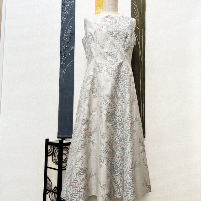 白大島紬プリンセスラインワンピース　聖夜Ⅲ