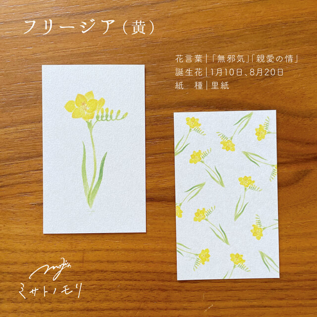 絵の花のミニカード｜名刺サイズのメッセージカード。しおりにも◎ 全9