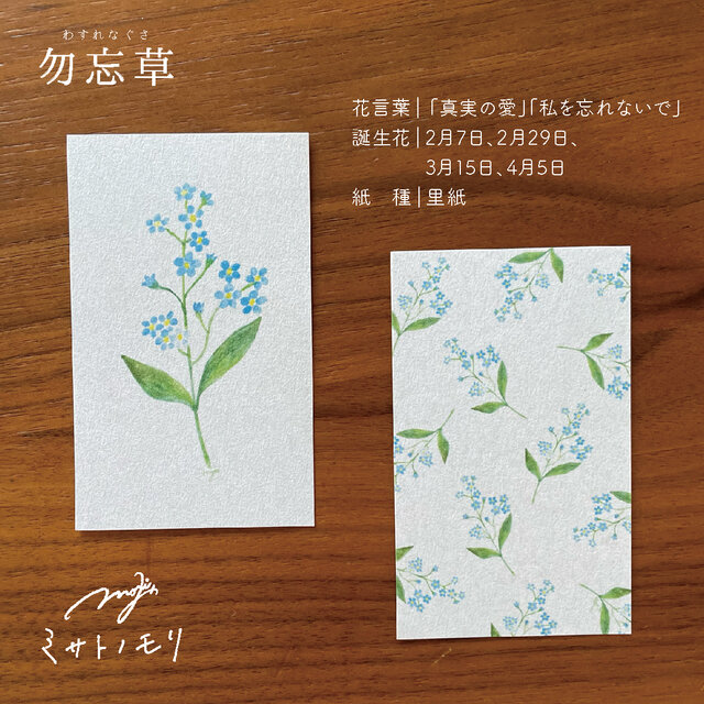 絵の花のミニカード｜名刺サイズのメッセージカード。しおりにも◎ 全9