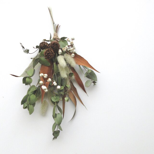 スワッグにもなる2wayコットンとプルモサムのしめ縄飾り　クラスペディア 秀〆 しめ縄 おしゃれ 豪華 × 伝統 正月飾り 2way スワッグ 特大サイズ