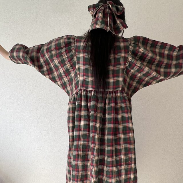 コットンガーゼ・ヨークギャザーワンピース