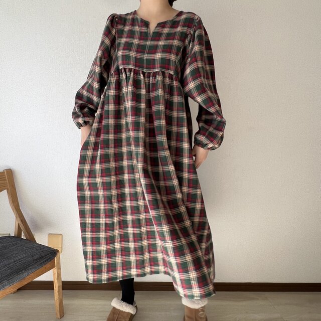 コットンガーゼ・ヨークギャザーワンピース | iichi 日々の暮らしを