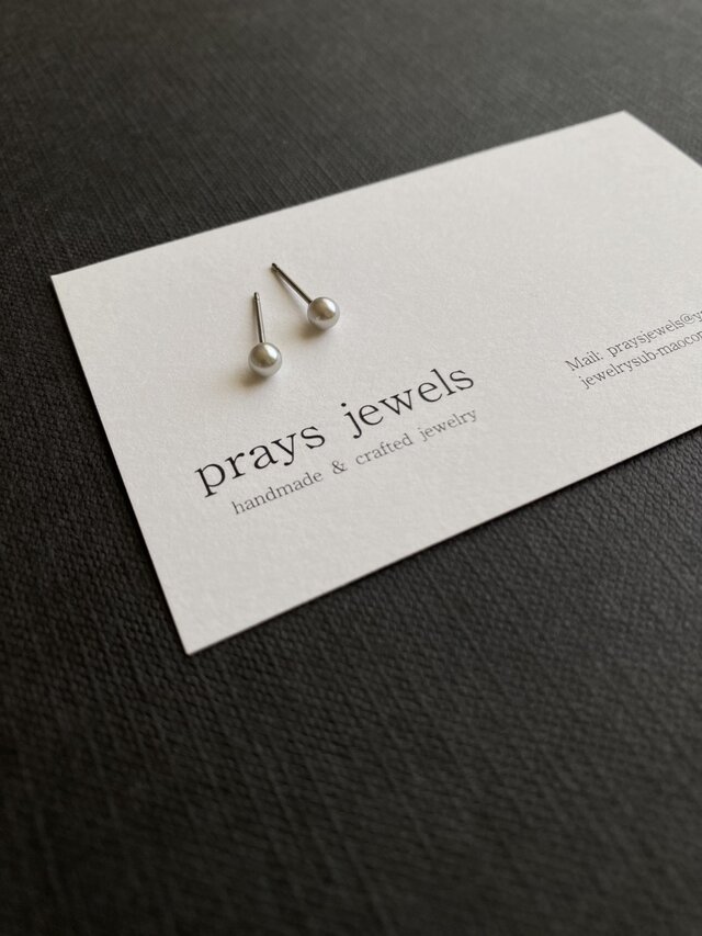 チタンポスト 4ｍｍアップニュアンスグレーパールスタッドピアス　グレーパール・グレイパール