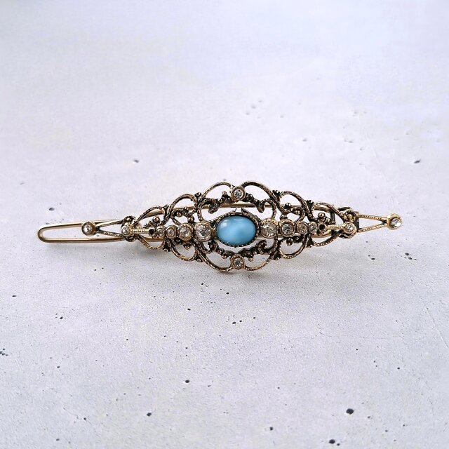 light blue moonglow clear rhinestone victorian ヴィンテージ