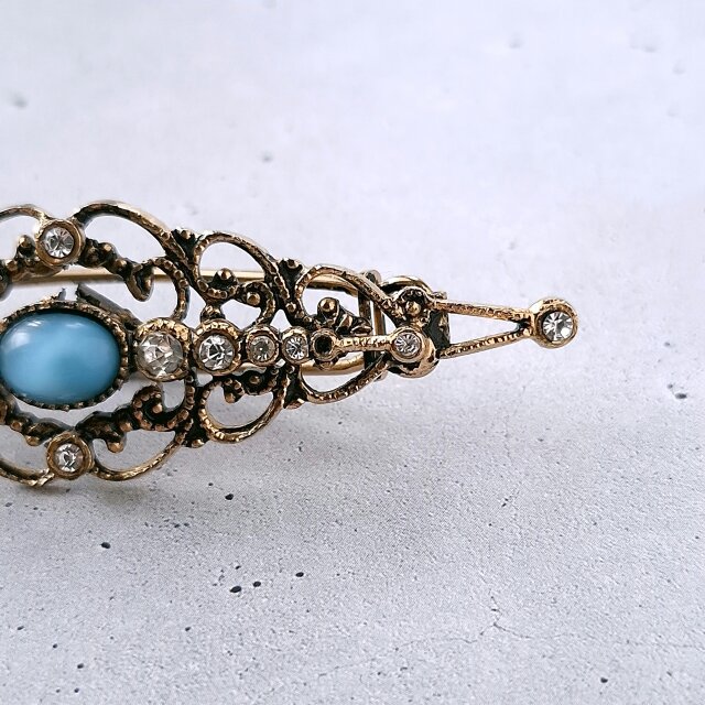 light blue moonglow clear rhinestone victorian ヴィンテージ