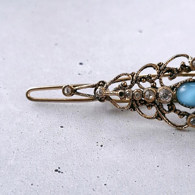light blue moonglow clear rhinestone victorian ヴィンテージ
