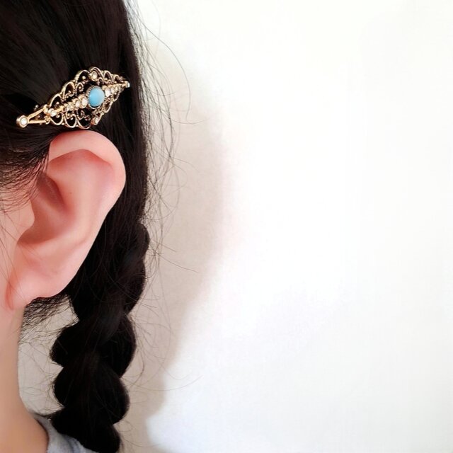 light blue moonglow clear rhinestone victorian ヴィンテージ