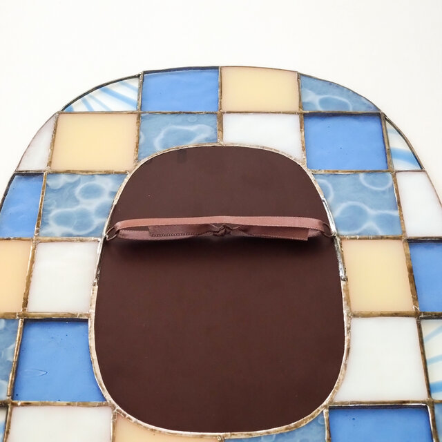 青のモザイク＊ステンドグラスの鏡 | iichi 日々の暮らしを心地よく