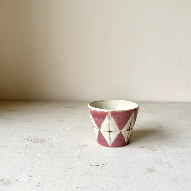 すもも釉　ロンバス柄フリーカップ