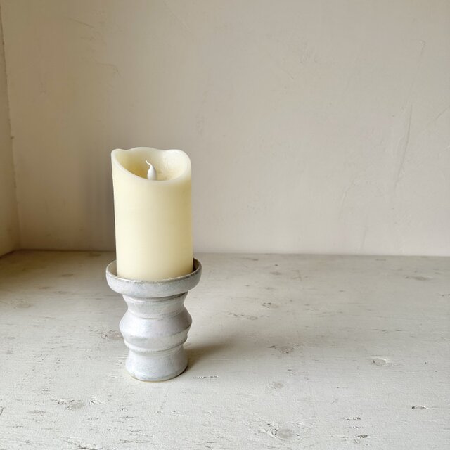 ドロマイト釉　キャンドルスタンド