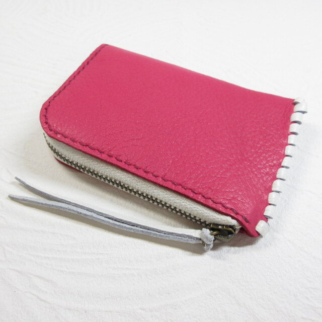 SALE開始～  《牛革》・スリムタイプ・Ｌ字ファスナー・コインケース・ソフトシュリンク・0025