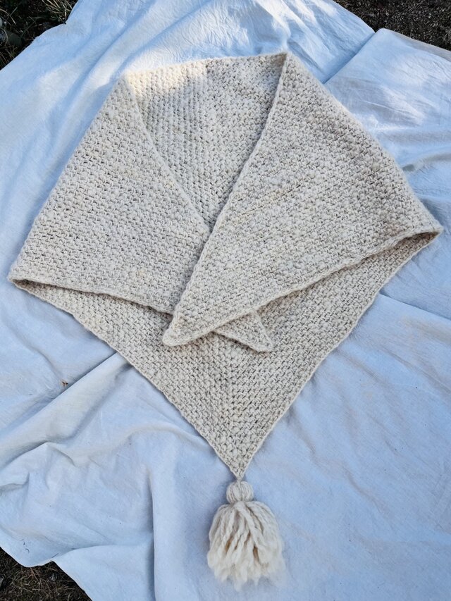 野良ショール ラムズイヤー様 フライスランド羊 プラムさん