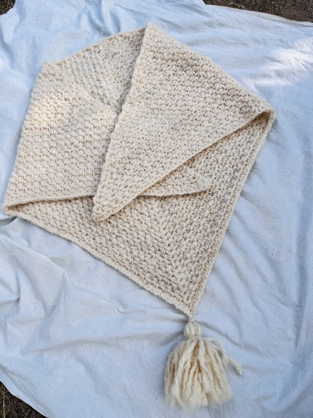 はんぺんショール 二ニウファーム様サフォーク羊