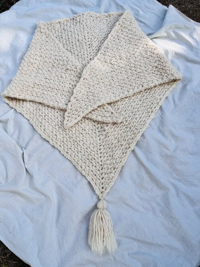 はんぺんショール 坂井ファーム様チェビオットミックス羊 こうすけちゃん②