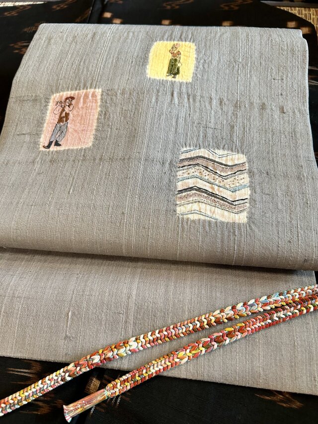 紬に絞りなごや帯