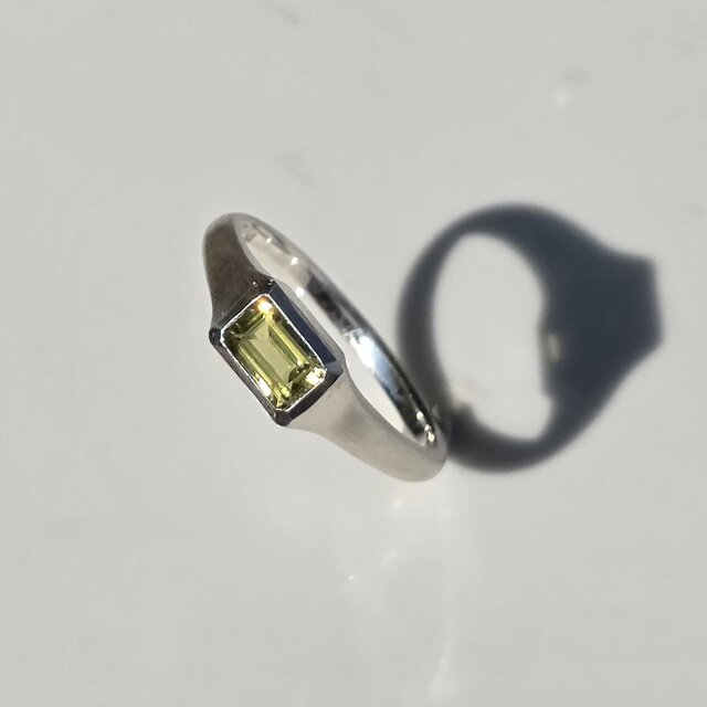イエロー カナリー トルマリン 0.52ct OCT 印台 シルバーSV925リング 