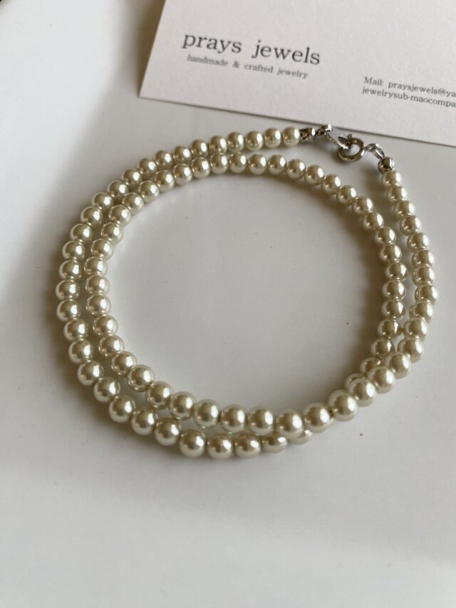 Vintage Pearls Bijoux Necklaces　ヴィンテージニュアンスグレージュパール　43ｃｍ