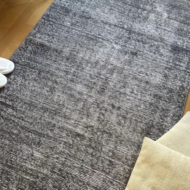 111×182 グレイワンカラーラグ 擦れシャビーシック トルコヴィンテージ