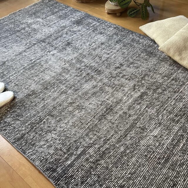 111×182 グレイワンカラーラグ 擦れシャビーシック トルコヴィンテージ