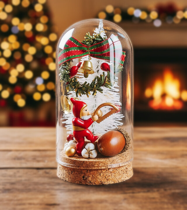 Happy Christmas ガラスドーム  オブジェ