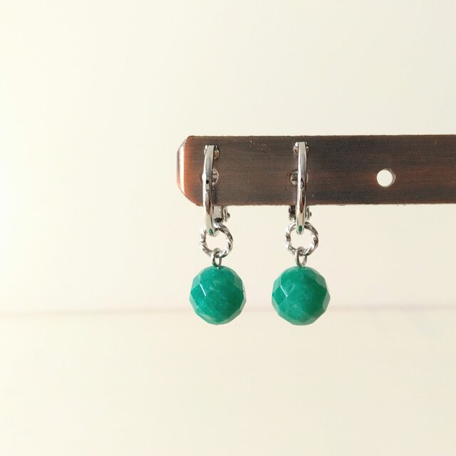 ロシアンアマゾナイト2WAYフープイヤリング