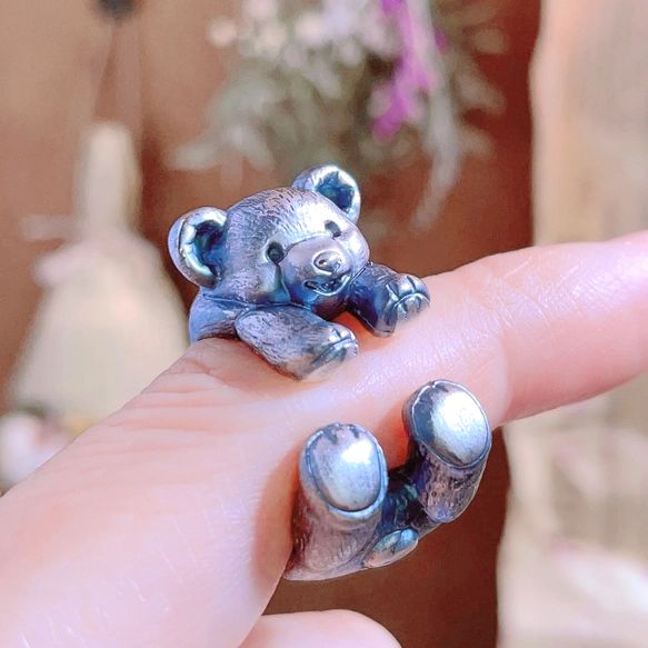 いつでもいっしょ!テディベア•リング【スターリングシルバー製/動物モチーフ】