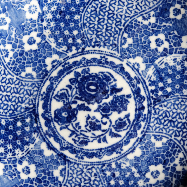 明治期 ベロ藍 大皿 約46.8センチ 明治期 ベロ藍 大皿 約46.8センチ